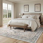 Large Farmhouse Area Rugs 9x12 for Living Room, Distressed Medallion Printed - Image 3