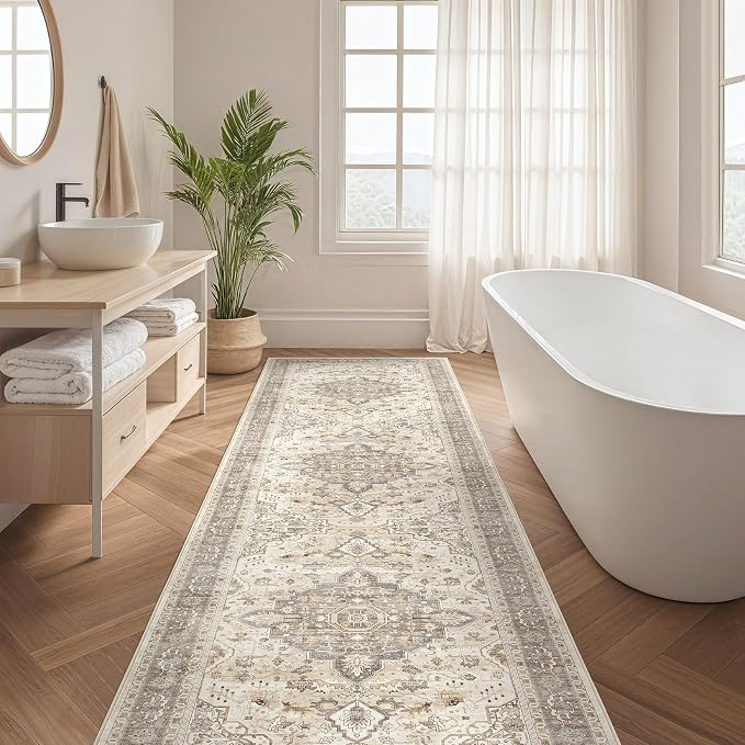 Runner Rug Kitchen Washable Rugs: 2x6 Non-Slip Boho Soft Vintage Stain - Image 5