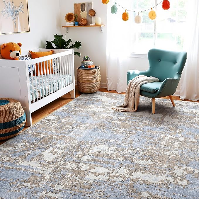 WITSHOCK 8x10 Area Rugs for Living Room: Washable Abstract Large Rug for Dining - Image 4