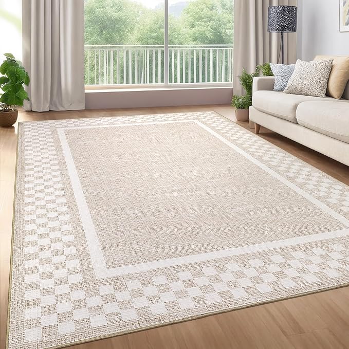 GarveeHome Washable Area Rug 4x6 Small Living Room Rugs Modern Bordered Soft - Image 9