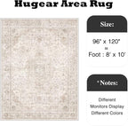 HUGEAR Area Rug 8x10 Vintage Beige Machine Washable Living Room Rugs Thin - Image 2