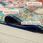 Large Area Rugs 8x10, Low Pile Washable Rugs, Soft Vintage Distressed Rugs - Image 7