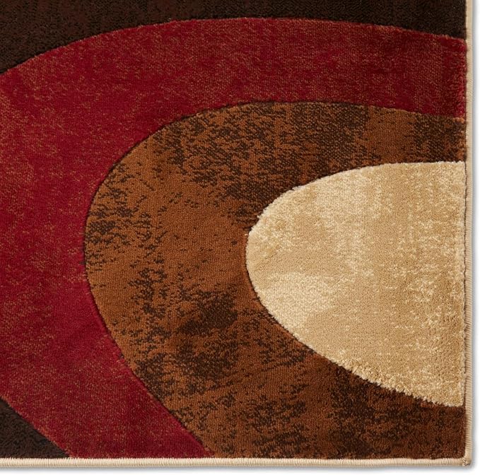 Home Dynamix Tribeca Slade Modern Area Rug, Abstract Brown/Red 39"x55" - Image 6