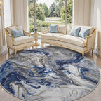 6x6 Round Area Rugs for Living Room, Modern Abstract Rug for Bedroom, - Image 4