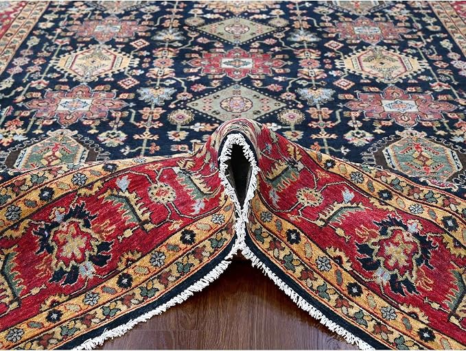 Carbon Black with Turkey Red Karjihooz Design with All Over Pattern Vegetable - Image 5