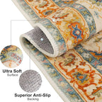 COMSLE Boho Distressed Area Rug 2' x 4', Machine Washable Faux Wool Non-Slip - Image 2