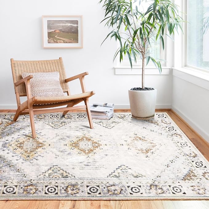 COMSLE Area Rug 4x6 Faux Wool Rugs - Image 6