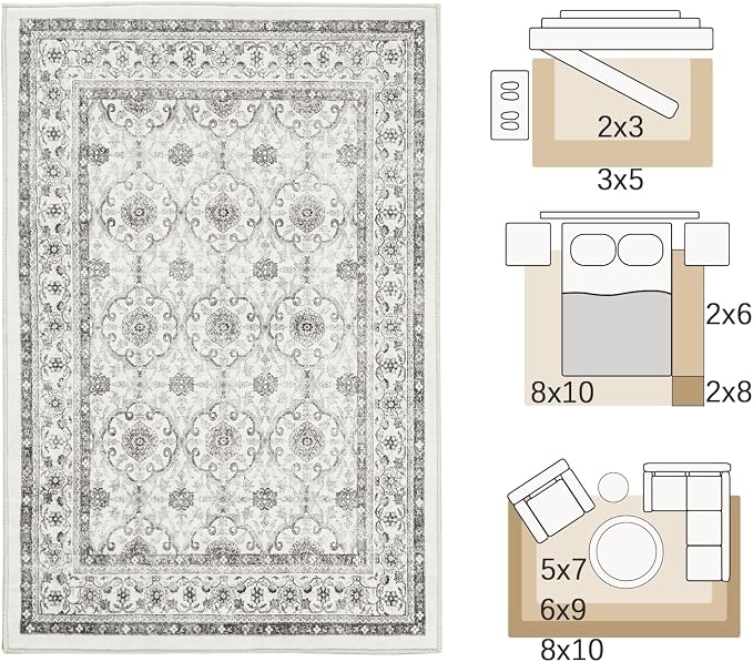 jinchan Floral Area Rugs 4x6 - Image 2