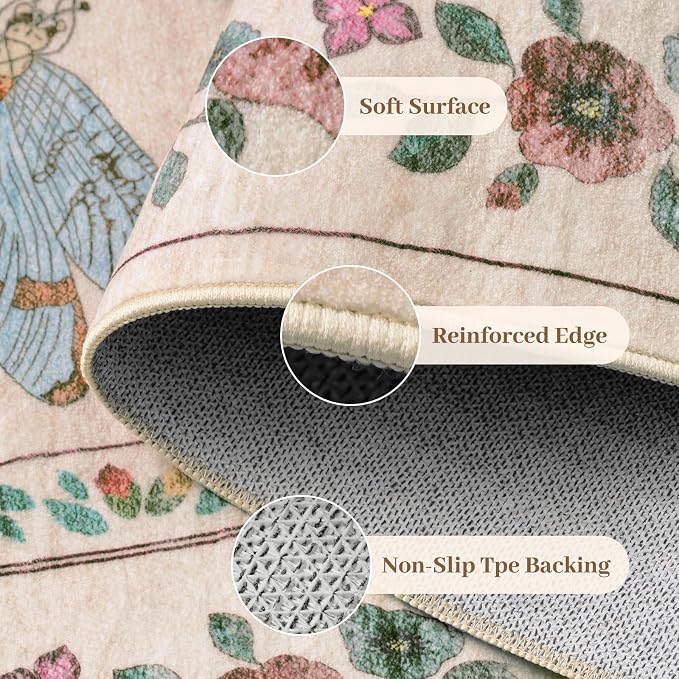 5x7 Washable Area Rug with Insect Print - Image 6