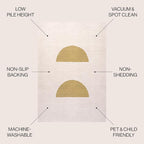 JONATHAN Y Machine Washable Cream/Moss Indoor Area Rug 4X6 ft, Luola Minimalist - Image 3