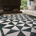 Rugshop Geometric Diamond Washable Non Slip Area Rug 5' x 7' Cream by Rugshop