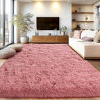 Fluffy Rugs for Living Room, Soft Shaggy for Bedrooms, Blush Area Rug for - Image 3