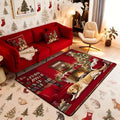 Merry Christmas Area Rug 3x5 Puppy Christmas Tree Rugs by Erosebridal