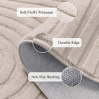 SHACOS Soft Cozy Fluffy Arch Pattern High Low Pile Area Rugs 4'x6' Non Slip - Image 3
