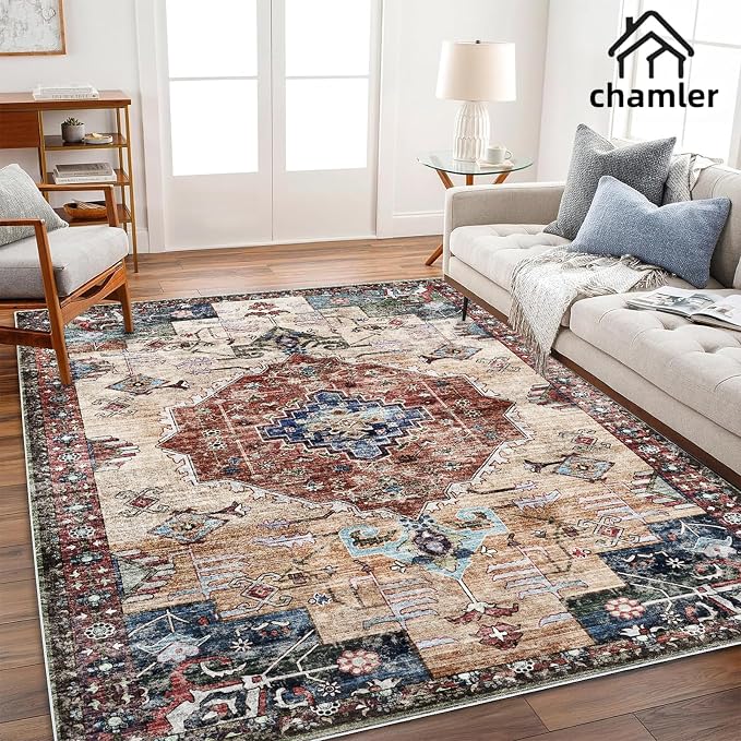5x7 Washable Area Rug Vintage Traditional Floor Cover Foldable Thin Kitchen - Image 3