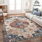 5x7 Washable Area Rug Vintage Traditional Floor Cover Foldable Thin Kitchen - Image 3