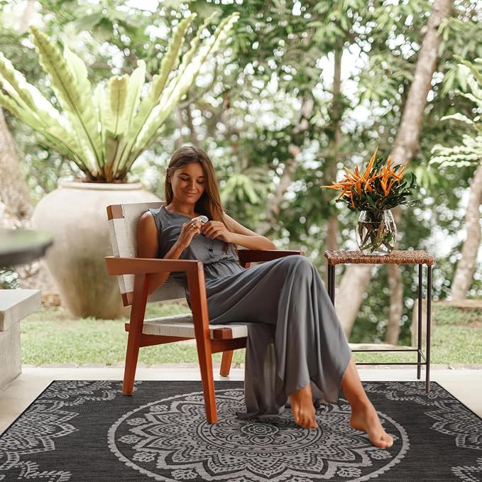 CAMILSON Outdoor Rug 5x7 Modern Area Rugs - Image 4