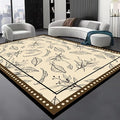 Medieval French Style Area Rugs 4x5ft, Off-White Botanical Leaf Pattern Rug by Unknown