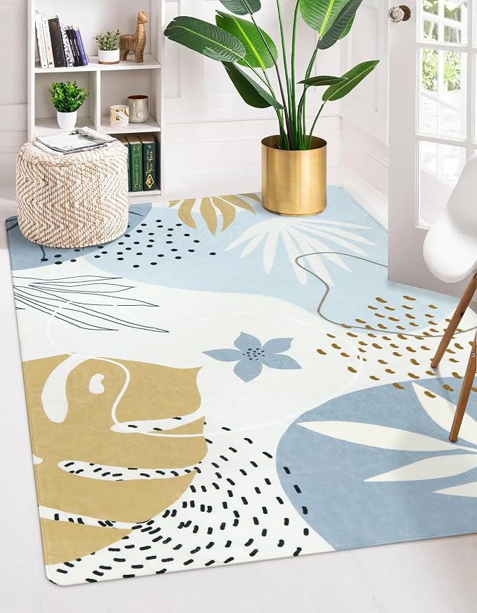 Lahome Boho Blue Area Rug for Living Room - Image 6