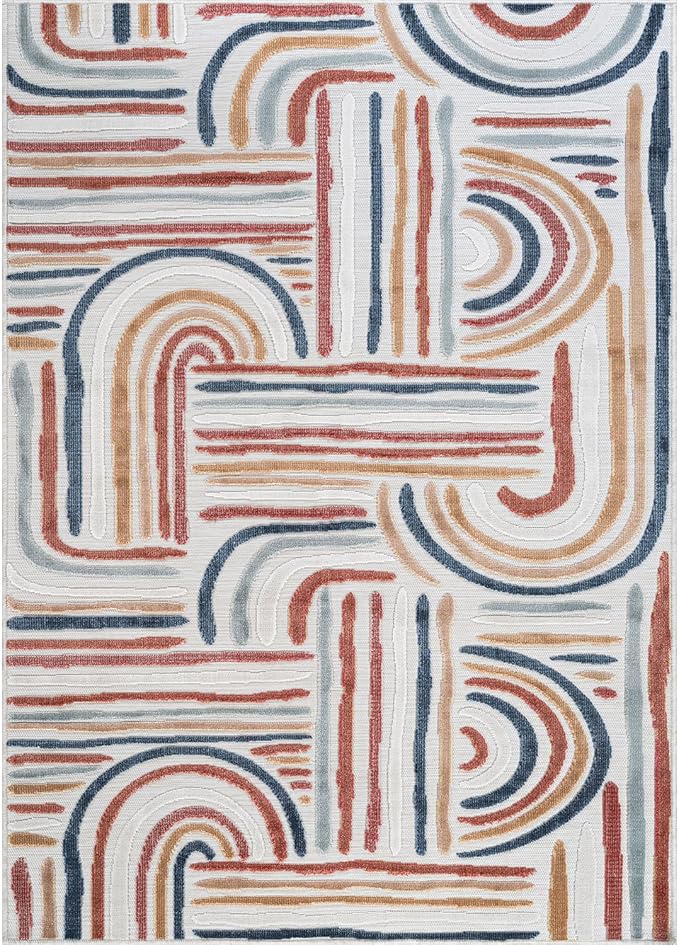 CAMILSON Indoor Outdoor Rug, Easy-Cleaning Non-Shedding Living Room, Garden and - Image 2
