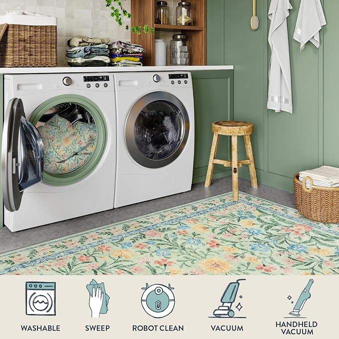 Lahome Machine Washable Area Rugs 8x10 Non Slip, Soft Boho Living Room Rugs - Image 6