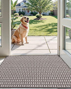 LUMI Handwoven Indoor Door Mat 32"x47", Non-Slip Low Profile Checkered Inside - Image 7