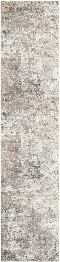 2X10 Washable Runner Rug for Hallway: Soft Neutral Modern Abstract Area Rug - Image 9