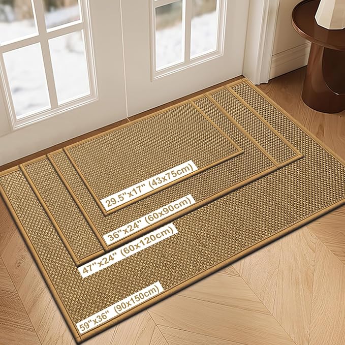 LEKEEPGO Door Mat 24"x36", Non Slip Door Mat Indoor Entrance, Rubber Backing - Image 2