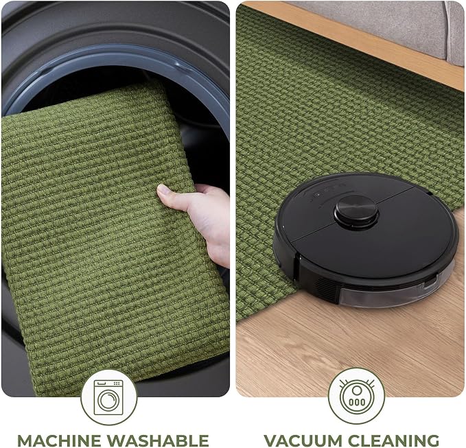 KOZYFLY Washable Area Rug 4x6 ft Non Slip Rubber Backed Living Room Rugs - Image 7
