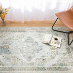 Phantoscope Washable Area Rug 6'x9' Non-Slip, Vintage Neutral Rugs - Image 6