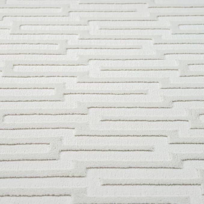 Abani Cream Area Rug for Living Room, Bedroom -Geometric Pattern - Image 7