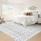 5x7 Area Rug Living Room: Washable Boho Geometric Moroccan Rug Neutral Modern - Image 5