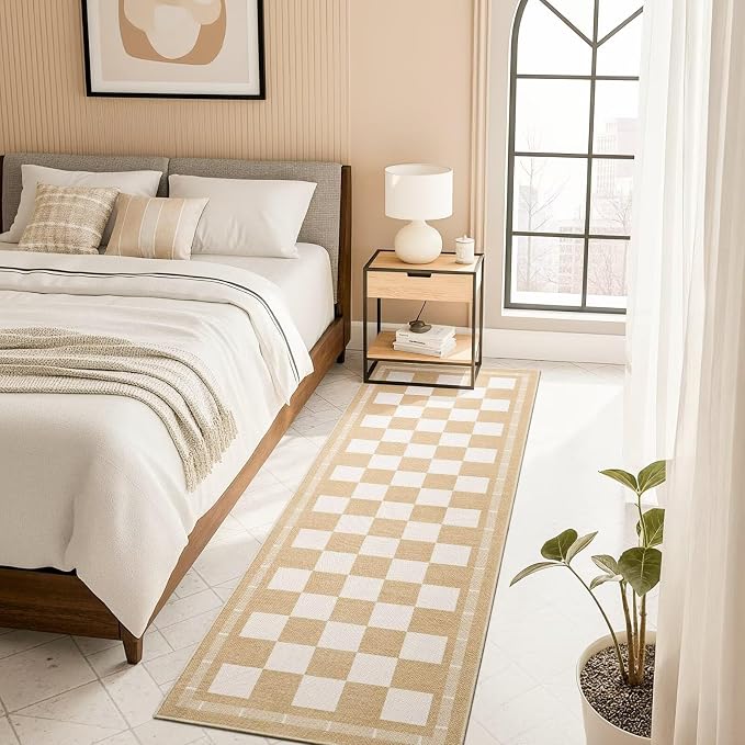 Vasofe 2x6 Runner Rug for Hallway, Washable Checkered Jute Rugs, Outdoor Indoor - Image 6