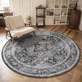 AMOAMI-6FT Round Rug-Rugs for Living Room-Vintage Soft Black Rugs for by AMOAMI