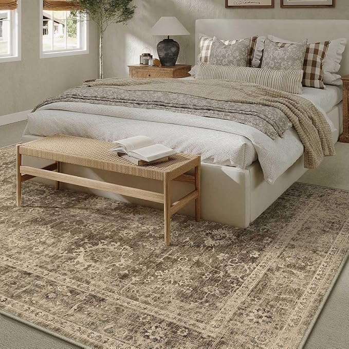 10x14 Brown Vintage Area Rug for Living Room Bedroom Large Distressed Rustic - Image 3