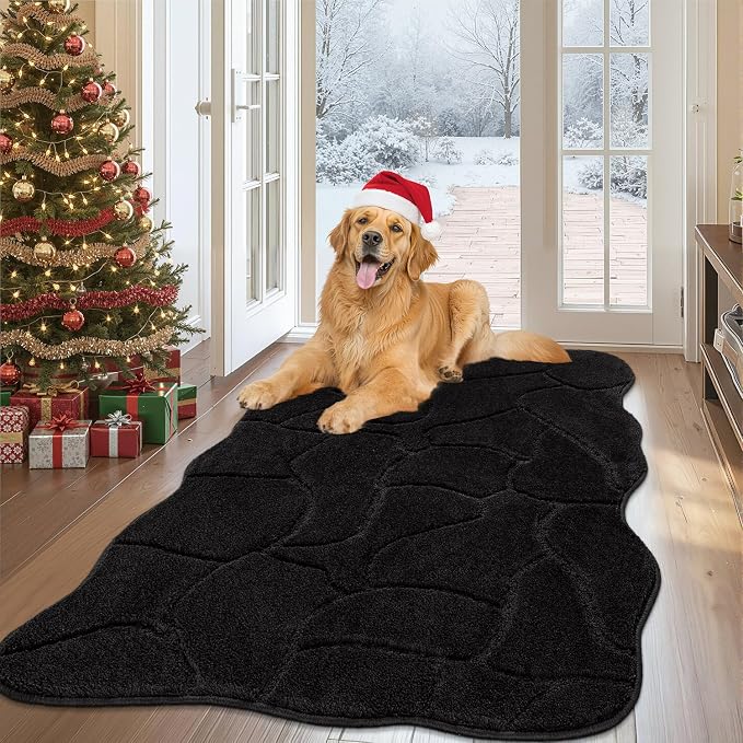 Large Dog Door Mat for Muddy Paws, 32x47 Absorbent Dirt Trapper Long Door Mat by BSICPRO