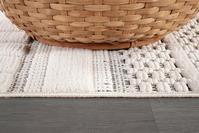 CAMILSON Modern Rug 10x14 Luxury Geometric Pattern Large Micro Loop Area Rugs - Image 5