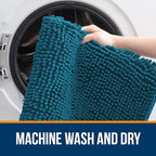 OLANLY Bathroom Rugs 44x24, Extra Soft Absorbent Chenille Bath Rugs, Rubber - Image 5