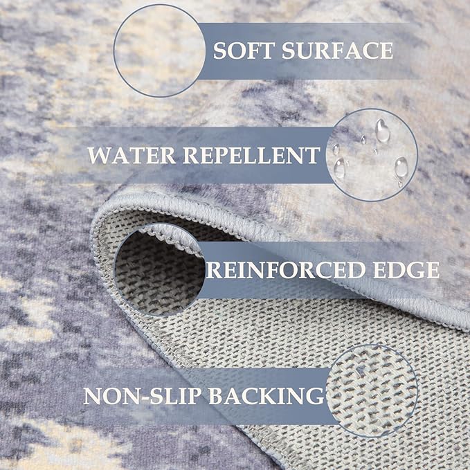 Washable Area Rugs 5'x8' Non-Slip Modern Abstract Soft - Image 8