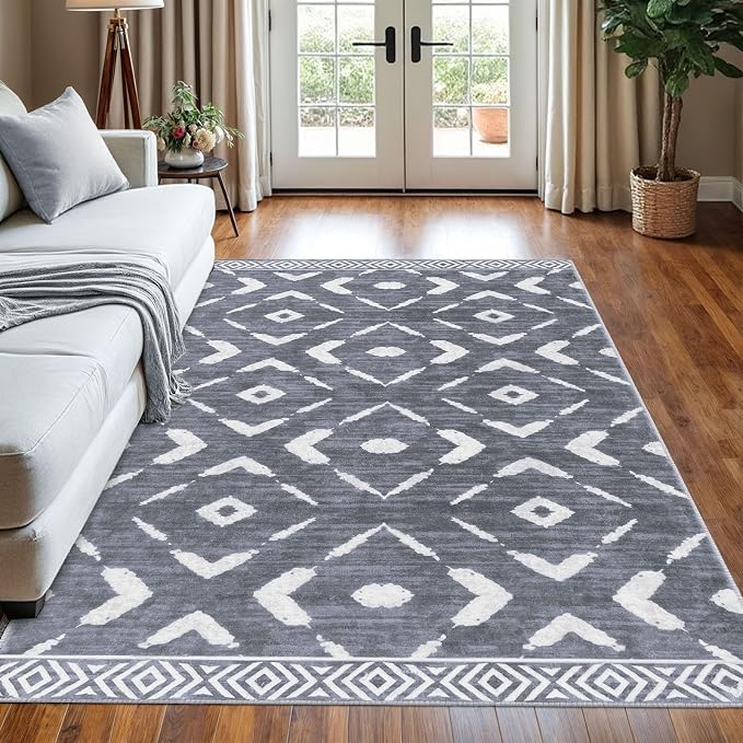 KILOCOCO Living Room Rug 5x7 Area Rug Printed Boho Washable Bedroom Rugs Non by Kilococo