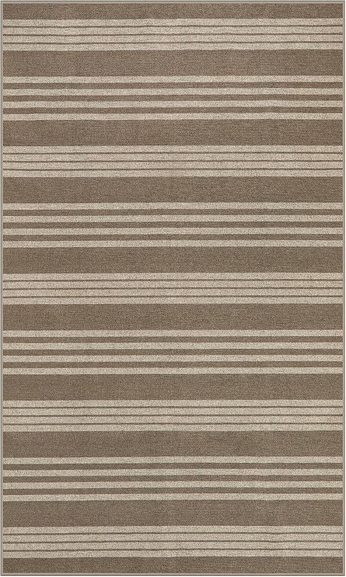 Lahome Striped Easy Jute Porch Rug, 3x5 Washable Rugs - Image 8
