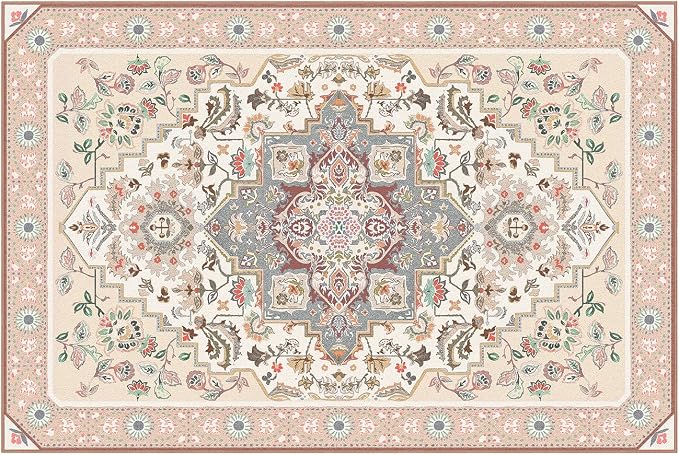 Phantoscope Washable Area Rug 6'x9' Non-Slip, Vintage Boho Rugs - Image 3