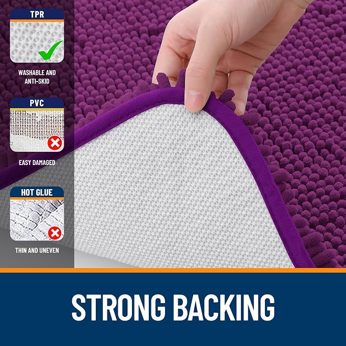 OLANLY Toilet Rugs U-Shaped 24x20, Extra Soft Absorbent Chenille Contour - Image 6