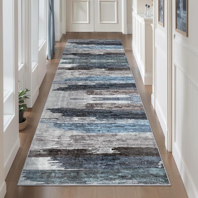 Ciicool 2'6"x10' Washable Runner Rug, Modern Abstract Hallway Rugs Runner by CIICOOLHomeDeco