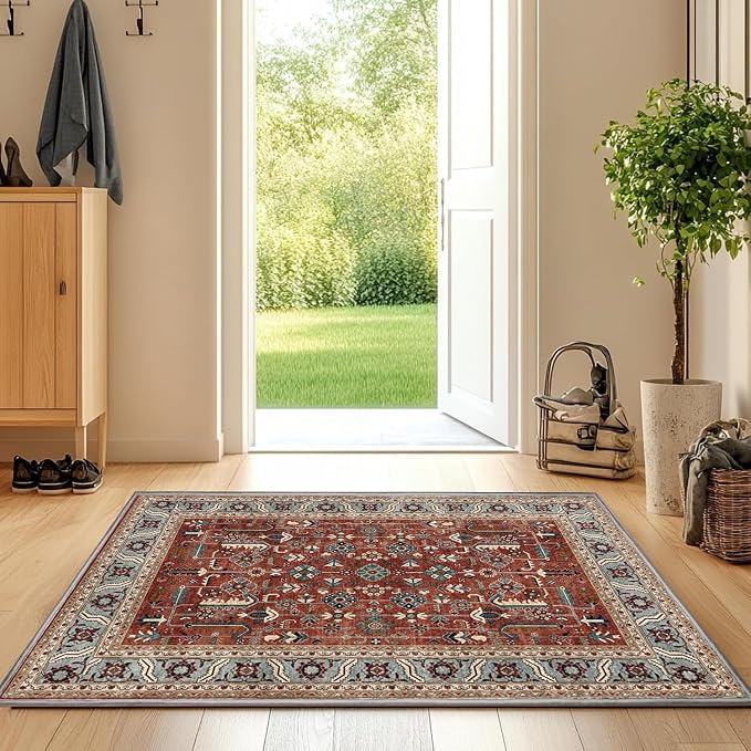 Washable Indoor Doormat 24" x 36" Non-Slip Entry Rug Welcome Mat Dirt Trapper by RUGYHOME
