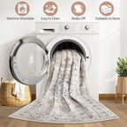 10x13 Area Rugs Living Room: Washable Boho Large Neutral Vintage Soft Rug Stain - Image 2
