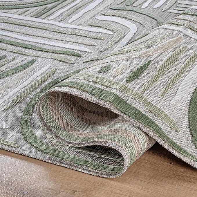 CAMILSON Indoor Outdoor Rug, Easy-Cleaning Non-Shedding Living Room, Garden and - Image 3