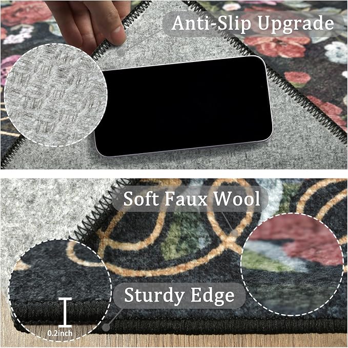 5x8 Machine Washable Area Rug for Living Room, Kids and Pets Friendly for - Image 6