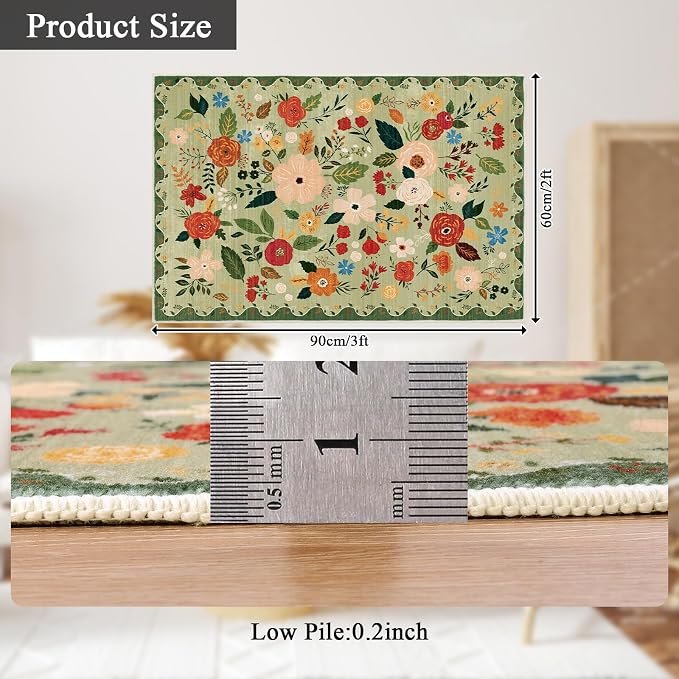 U'Artlines Indoor Door Mat Entrance Rug 2'x3'Soft Non Slip Machine Washable - Image 2