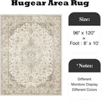 HUGEAR Area Rug 8x10 Vintage Brown Machine Washable Living Room Rugs Thin - Image 2